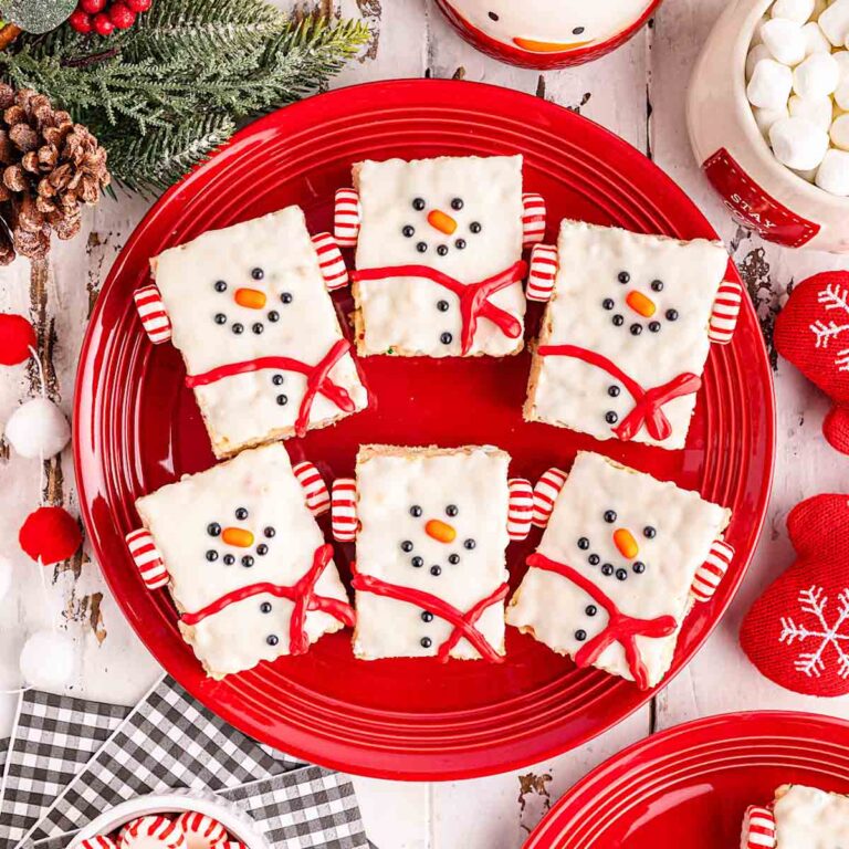 Snowman Rice Krispie treats