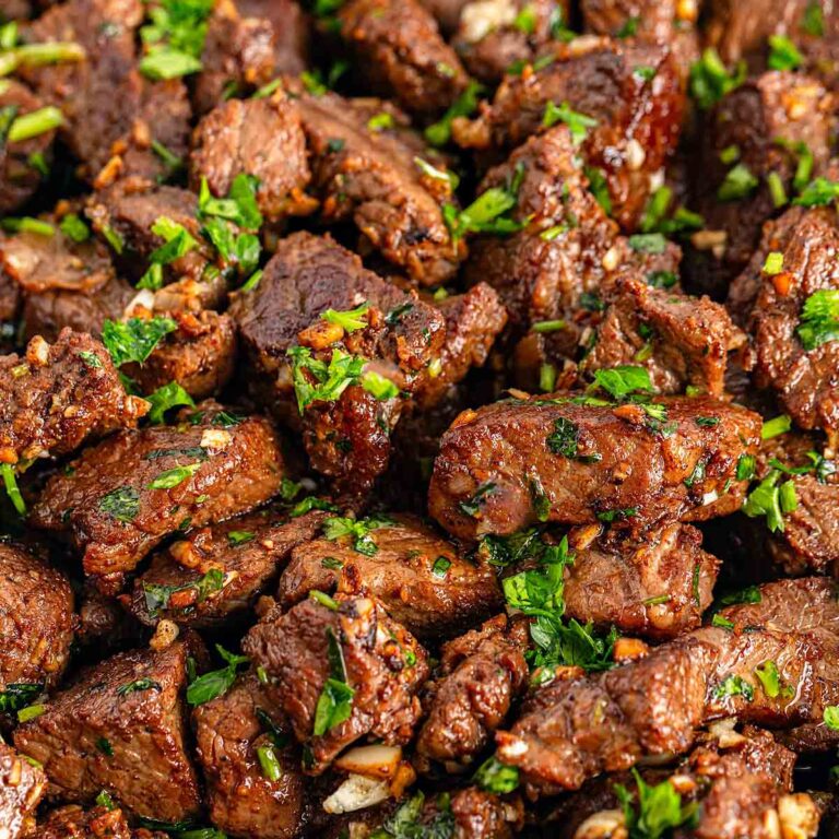 Pan fried Sirloin steak tips