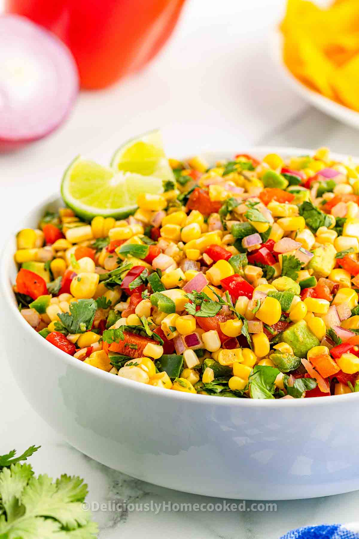 Chili corn salsa - Deliciously Home Cooked