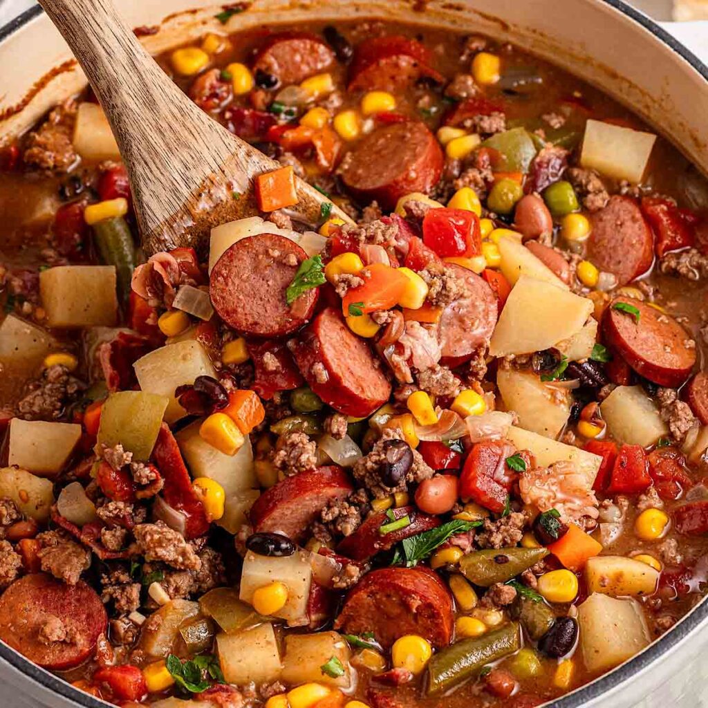 Hamburger rice casserole - Deliciously Home Cooked