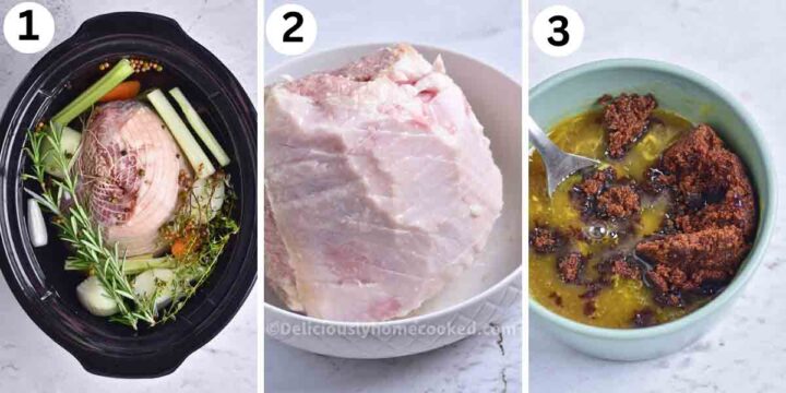 Slow cooker Honey glazed ham - Deliciously Home Cooked