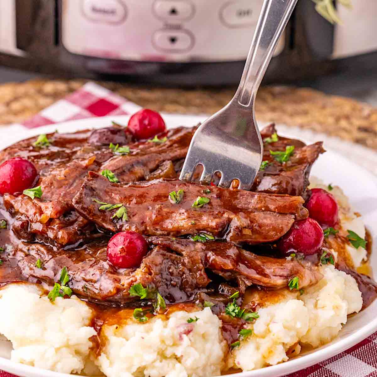 Slow cooker cranberry pot roast