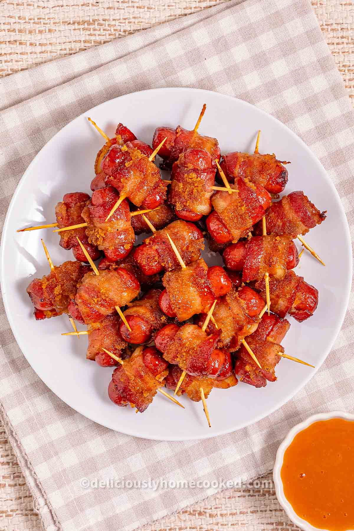 Sweet and Savory Brown Sugar Bacon Wrapped Smokies