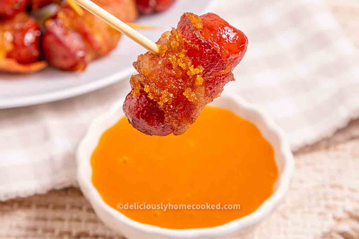 Sweet and Savory Brown Sugar Bacon Wrapped Smokies