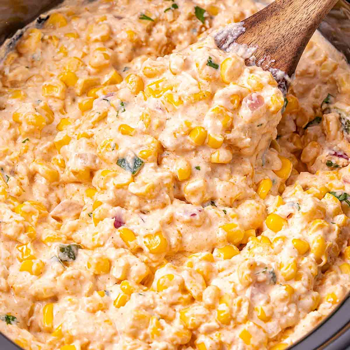 Crock pot Mexican street corn dip