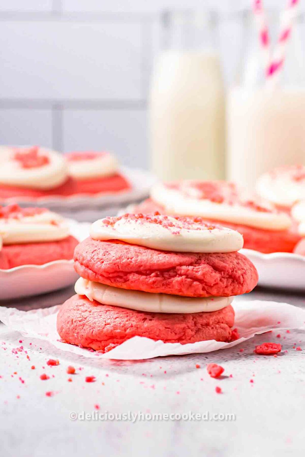 Crumbl Pink Velvet Cookies Copycat Recipe