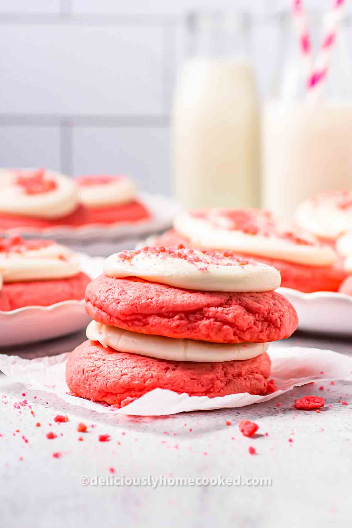 Crumbl Pink Velvet Cookies Copycat Recipe