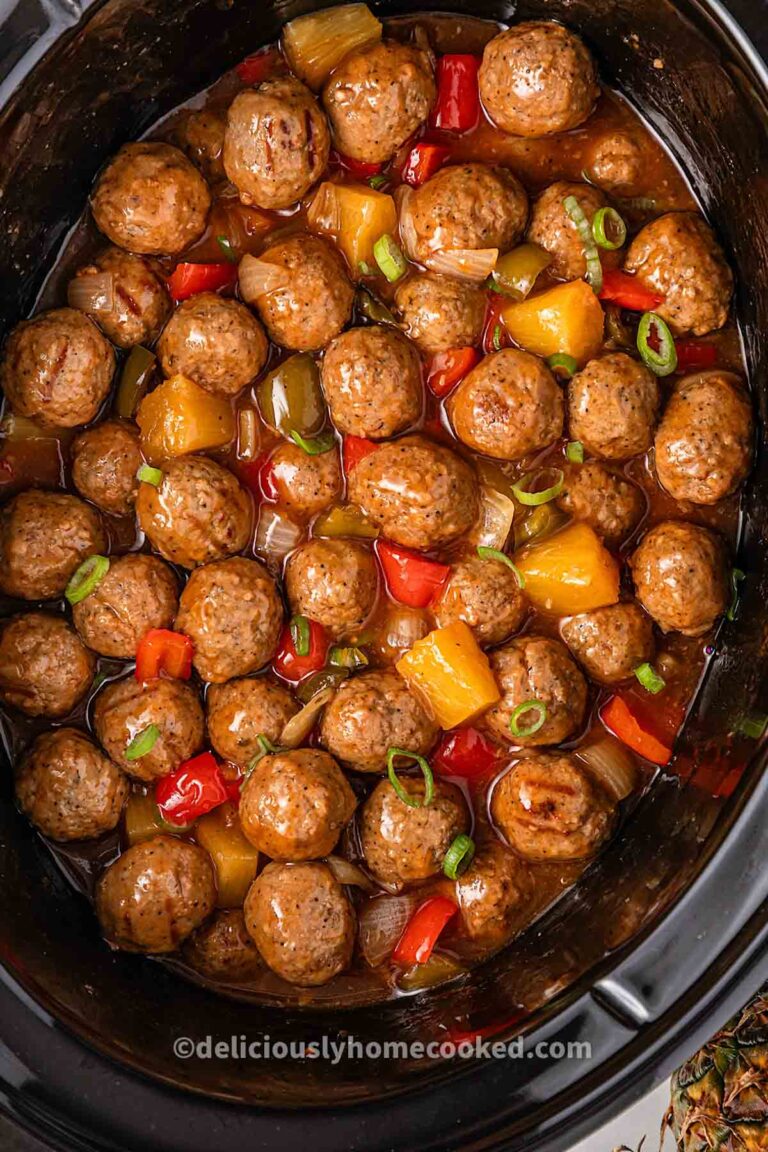 Easy Slow Cooker Sweet and Sour Meatballs Recipe